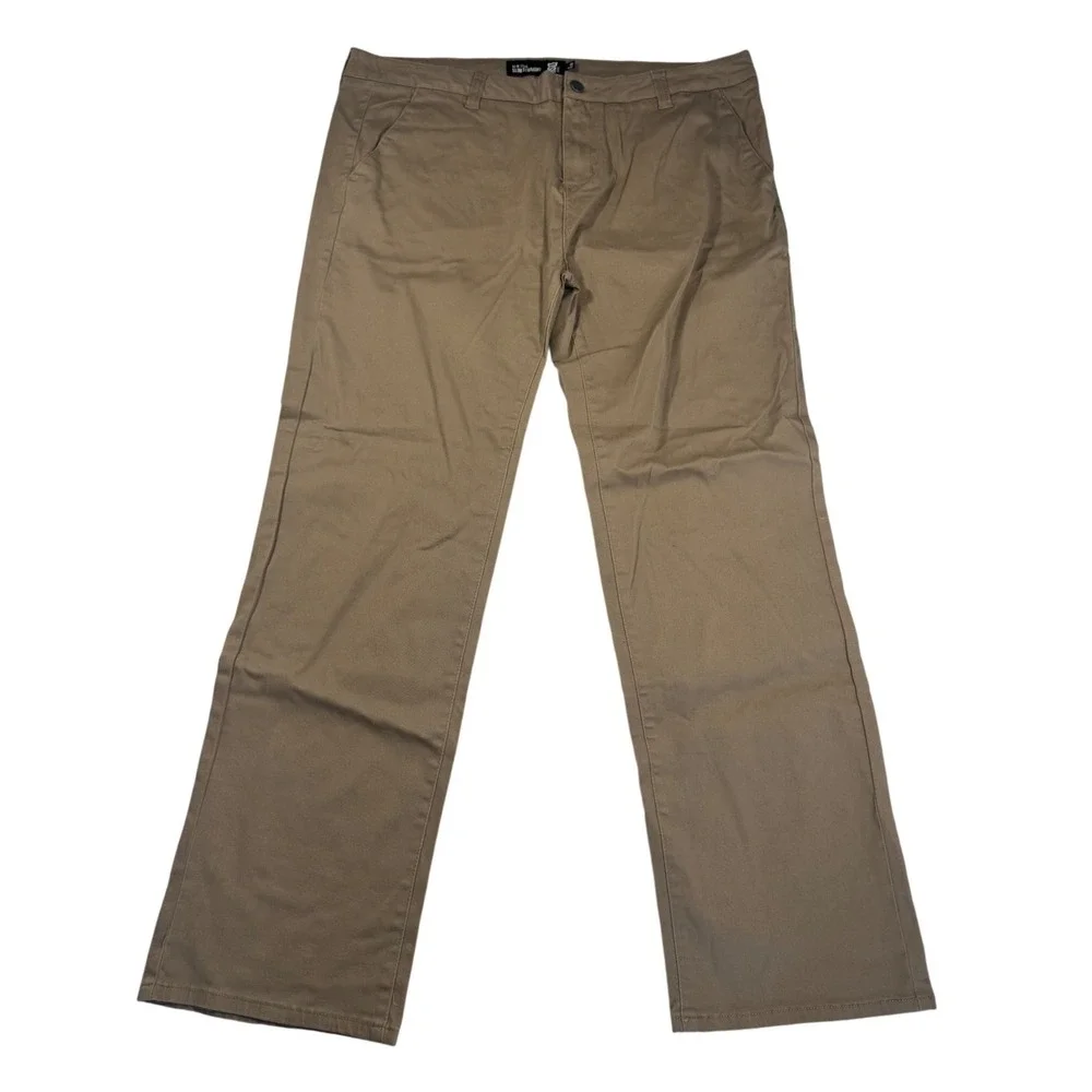 RSQ Mens New York Slim Straight Chino Pants 40x32 Khaki Casual Comfort Preppy